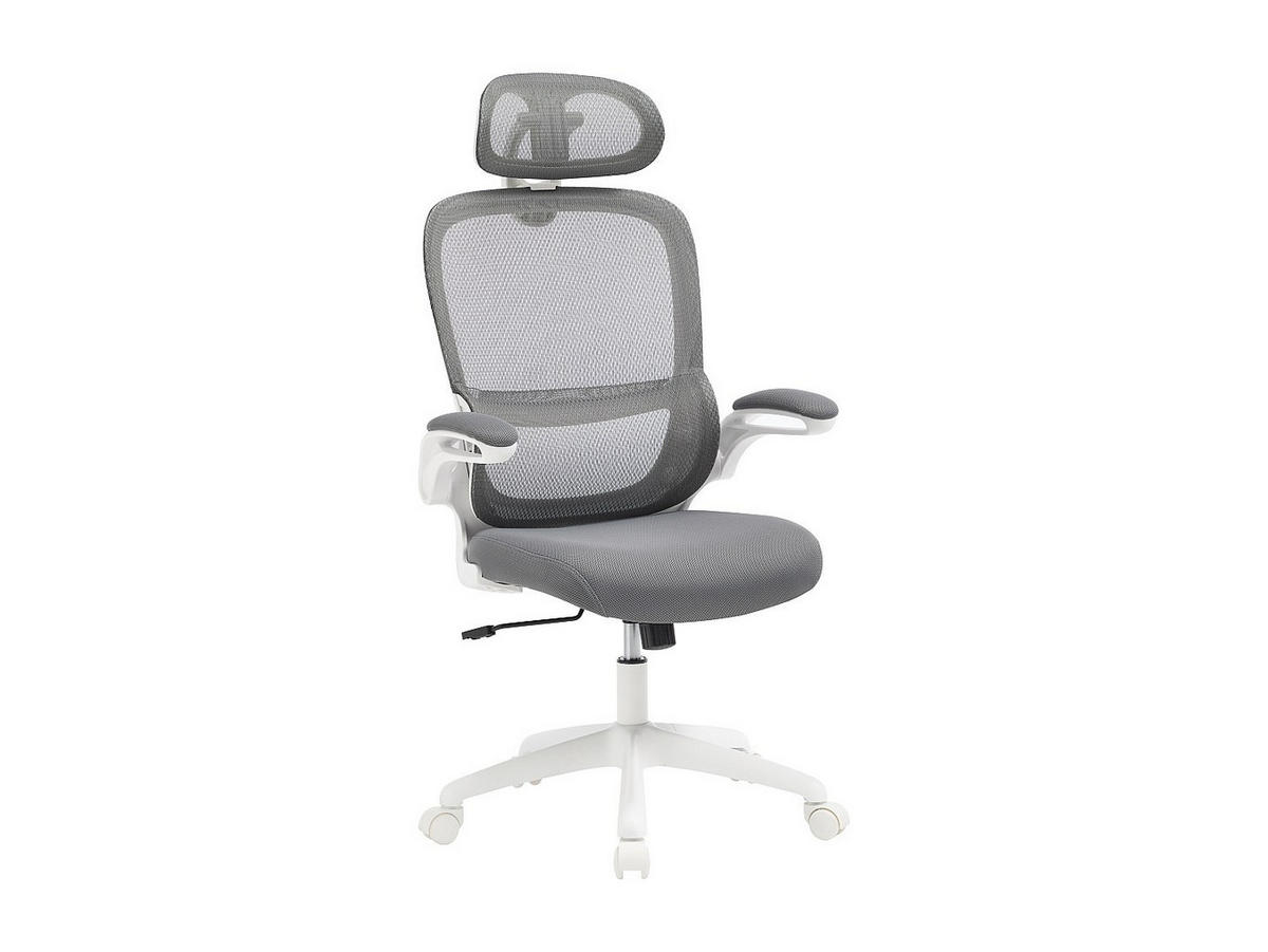 BÜROSESSEL - 63.5 x 63.5 - stoff - grau, weiß Nirano - Weiß, Textil (63.5/124/63.5cm) - Vente-Unique