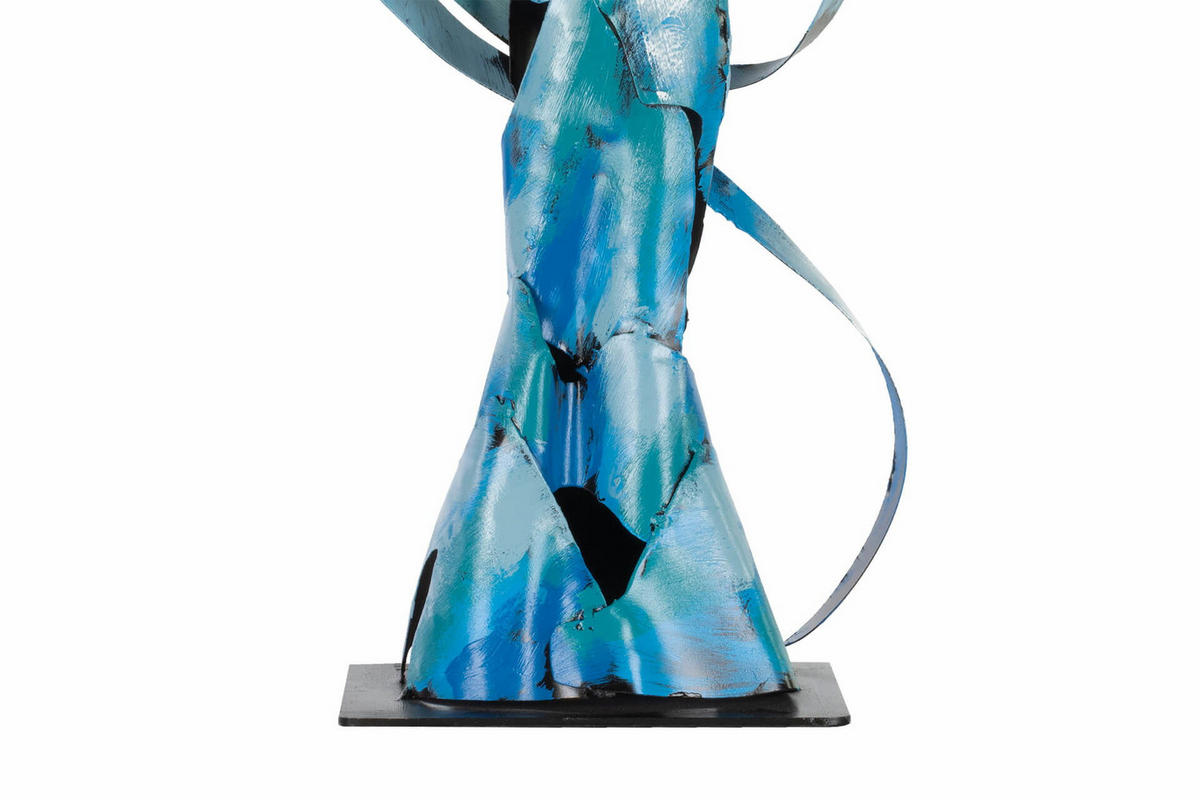 METALLSKULPTUR Blau 51/23 cm - Blau/Weiß, Metall (1.4/23/13cm) - KUNSTLOFT
