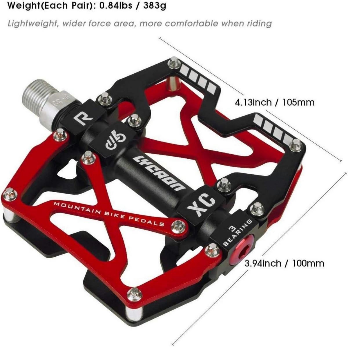 FAHRRADPEDALE MTB rutschfest CNC Aluminiumlegierung rot - Multicolor, Metall (10.5/2.5/11.5cm)