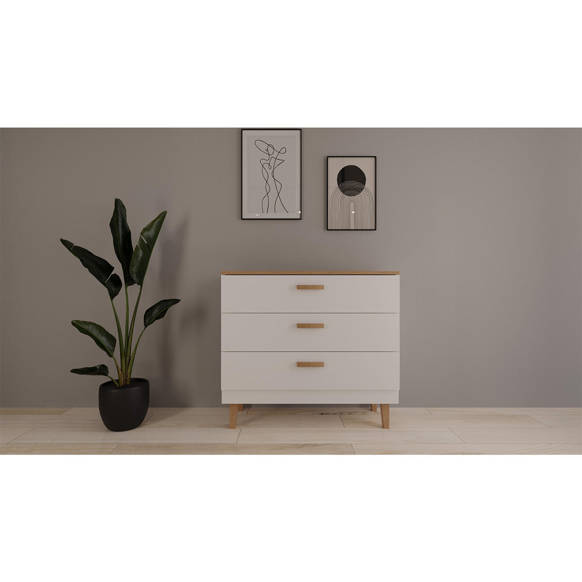 DJEČJA KOMODA Denver Bijeli - bijela, drvni materijal (47/90/100cm) - Petits-meubles