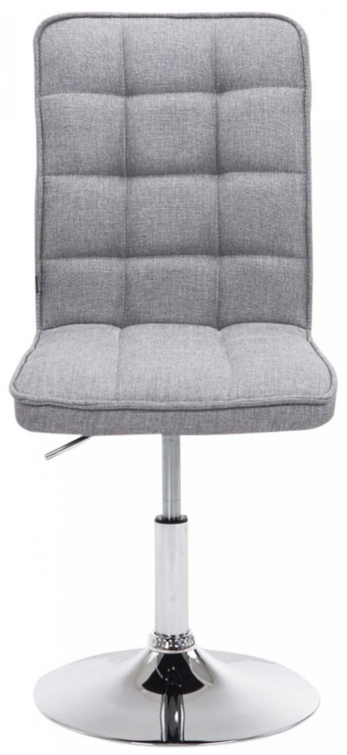 ESSZIMMERSTUHL 2er Set Stoff hellgrau - Chromfarben/Hellgrau, Textil/Metall (43/90/56cm) - CLP