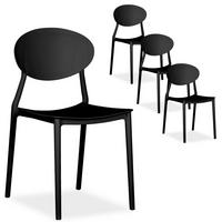 GARTENSTUHL 4er-Set Kunststoff Schwarz - Schwarz, Kunststoff (41/80/51cm) - Homestyle4u