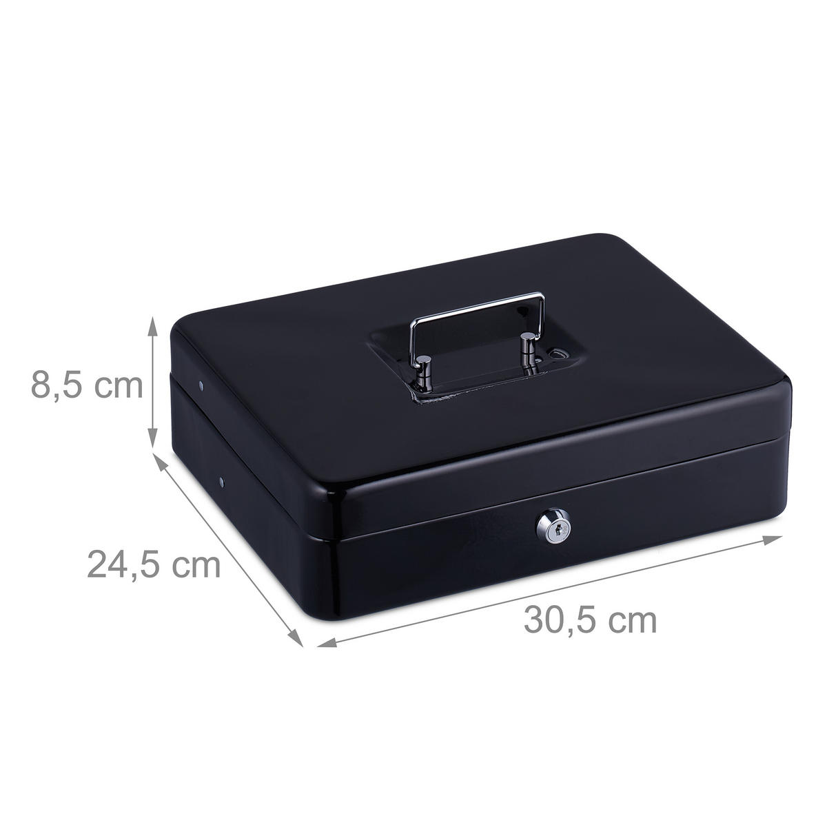 GELDKASSETTE Euro-Münzzählbrett - Schwarz, Kunststoff/Metall (30.5/8.5/24.5cm) - Relaxdays