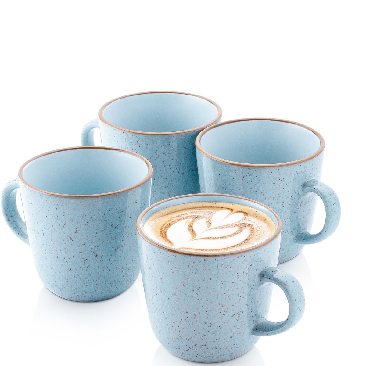 KAFFEEBECHER SET RIO LAGUNE- 4 teilig aus Steingut - Blau, Keramik (0.43L) - Sänger