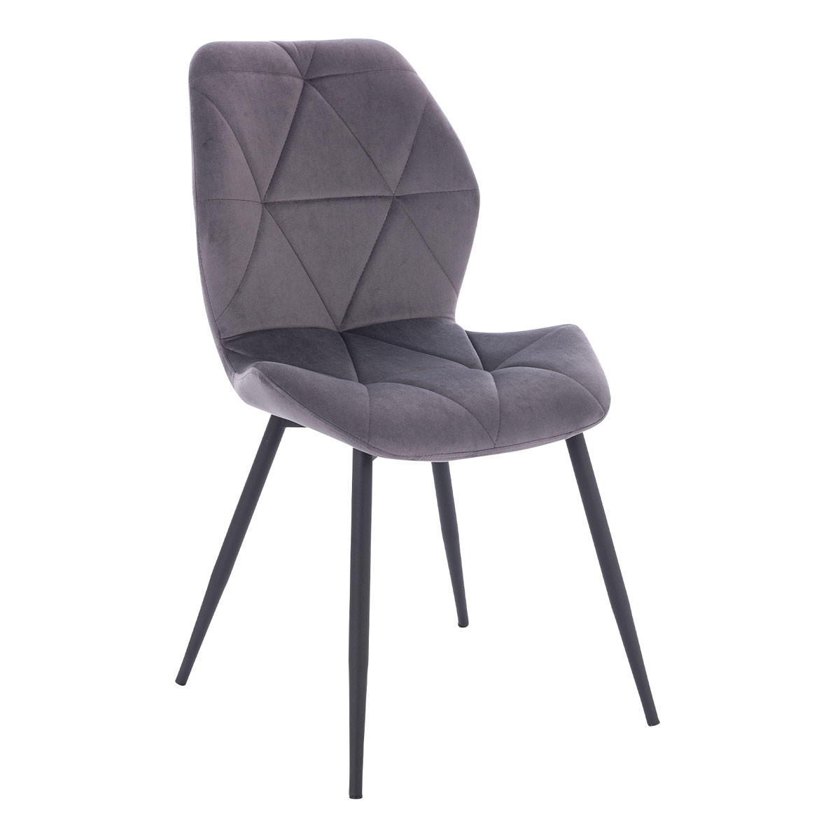 ESSZIMMERSTUHL JAMIE 2er Set Samt Dunkelgrau - Anthrazit/Schwarz, Textil (47/84/48cm) - SVITA