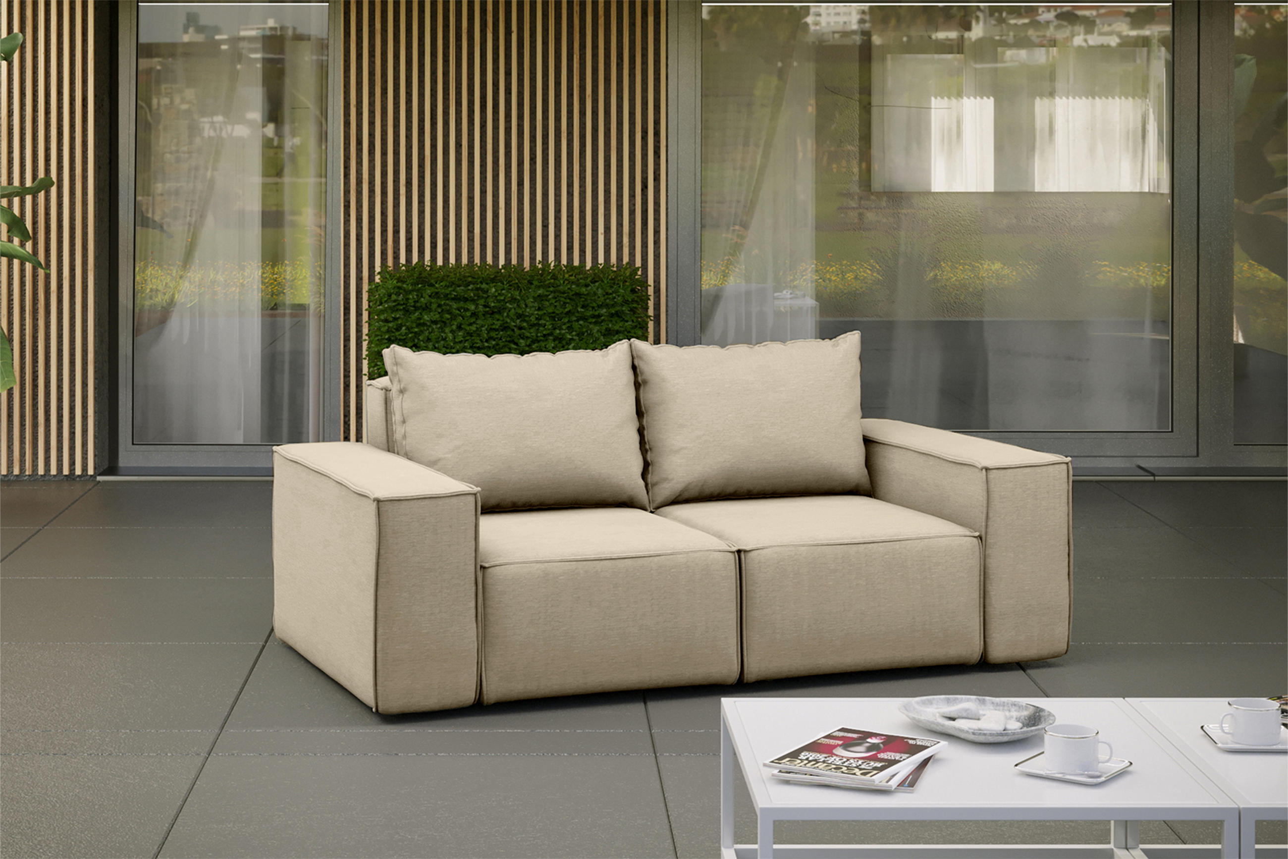GARTENSOFA Sofa Für Den Garten SONNE Beige - Beige, Holz (180/73/88cm) - Kaiser Möbel