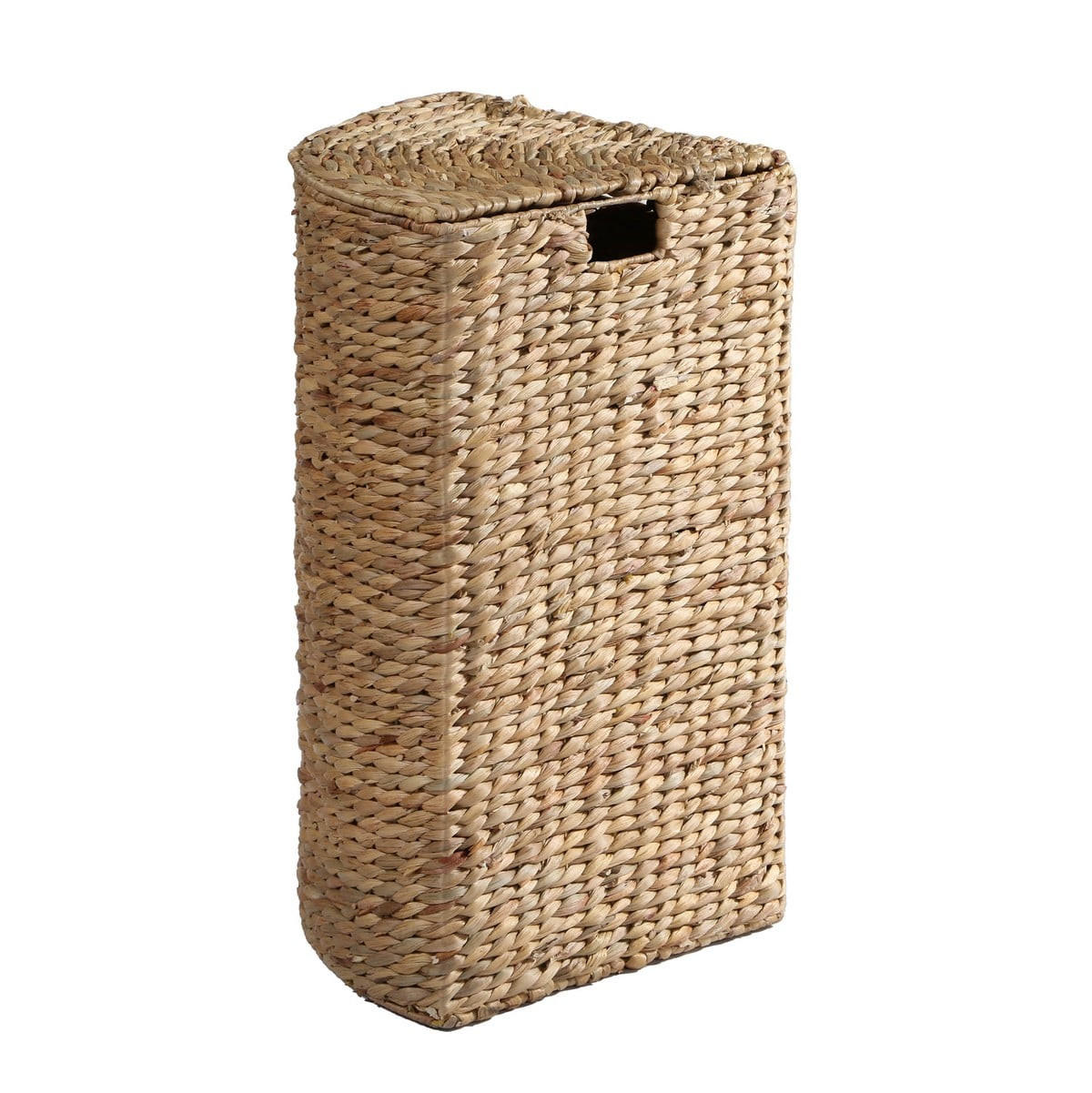 ECK-WÄSCHEKORB aus Wasserhyazinthe - H66 cm - Apfelbaumfarben, Naturmaterialien (40/65/40cm) - Calicosy