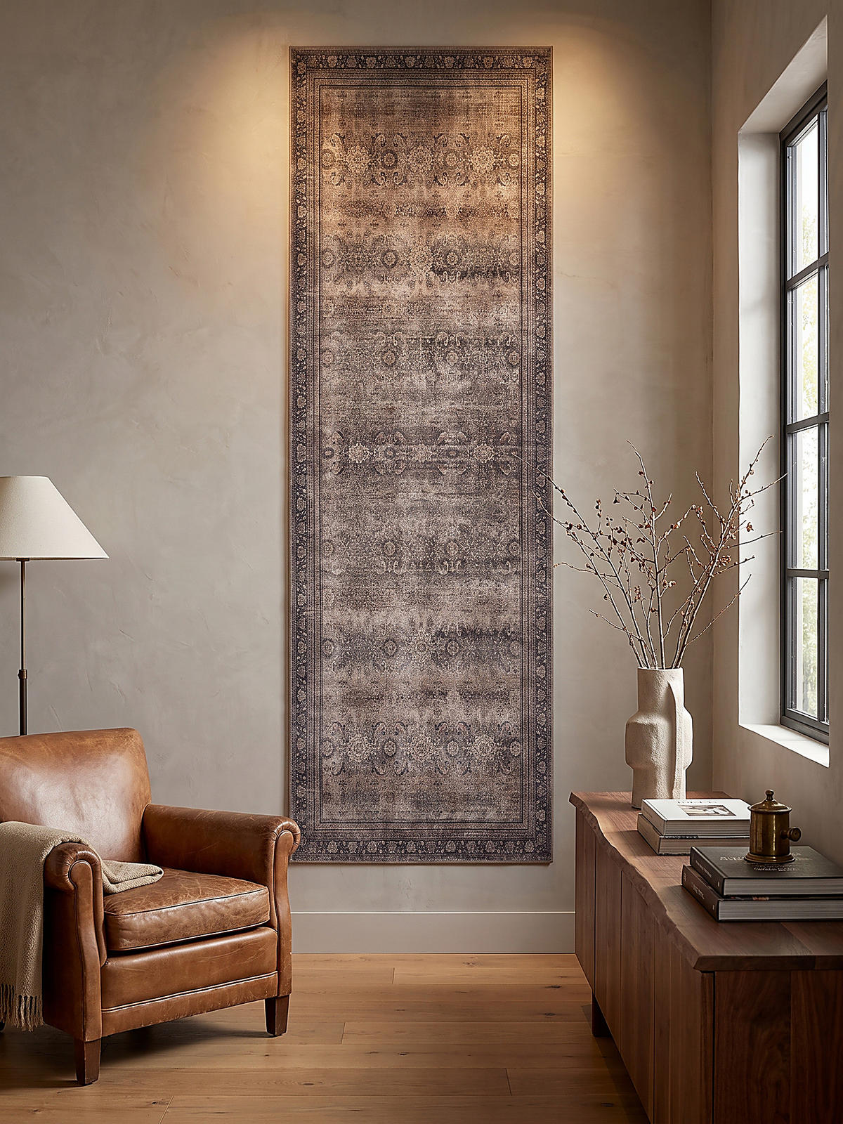 LÄUFER waschbar, mit floralen Ornamenten, VERNANTE in Braun-Grau, 80 x 150 cm - Braun, Textil (80/150cm) - KADIMA DESIGN