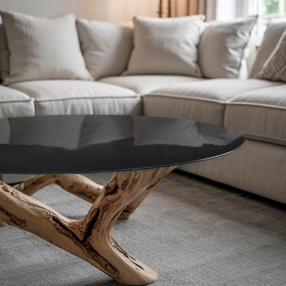 TISCHPLATTE fi100 cm Farbe Schwarz, glatt - Schwarz, Glas (0.4/100/100cm) - TULUP