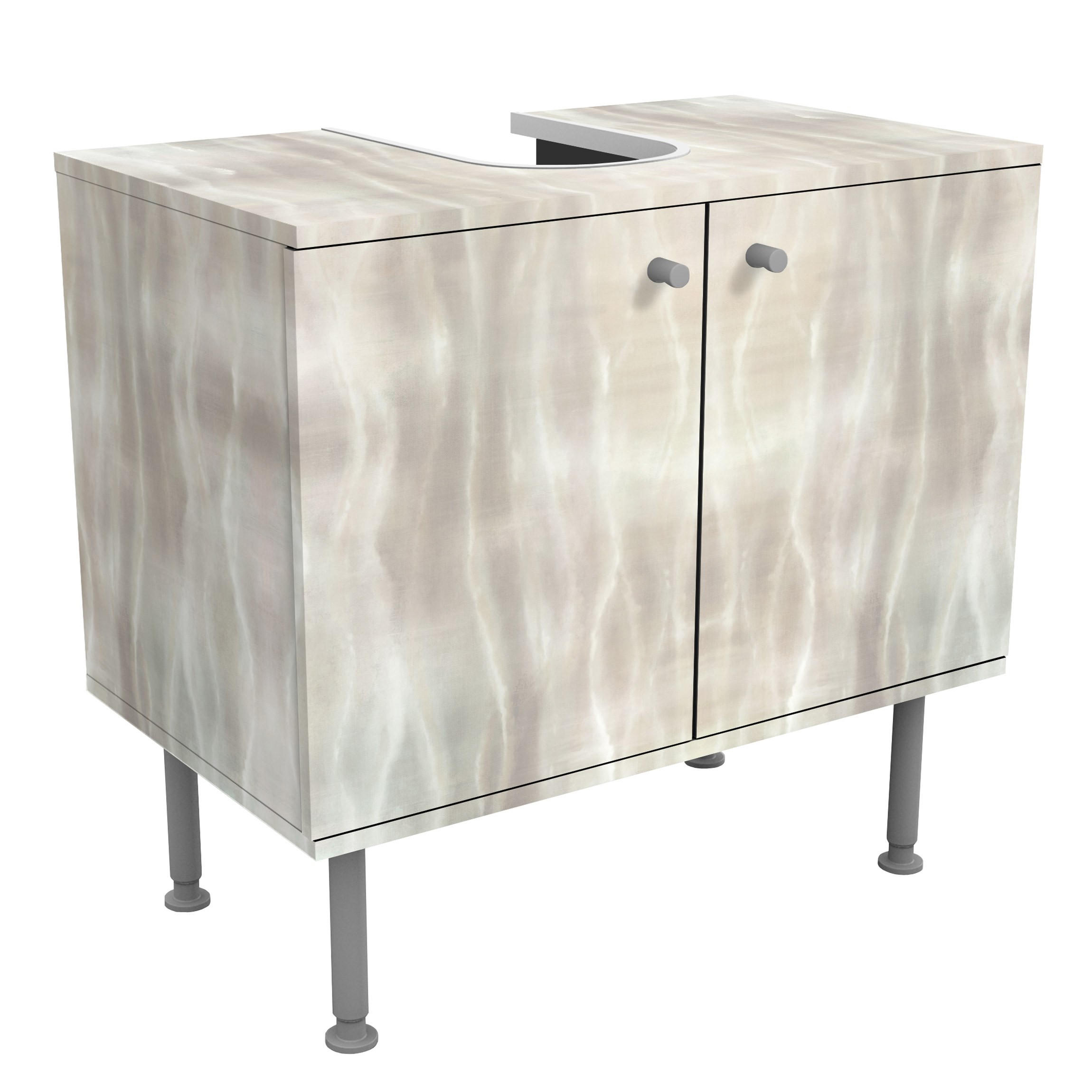 WASCHBECKENUNTERSCHRANK Leuchtende Wellen 60/55/35 cm - Beige, Holzwerkstoff (60/55/35cm) - Bilderwelten