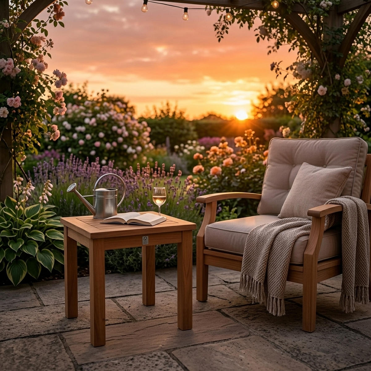 BEISTELLTISCH Norwich - Gartentisch aus Eukalyptusholz Oberfläche geölt. 40x40x40cm - Braun, Holz (40/40/40cm) - TPFGarden