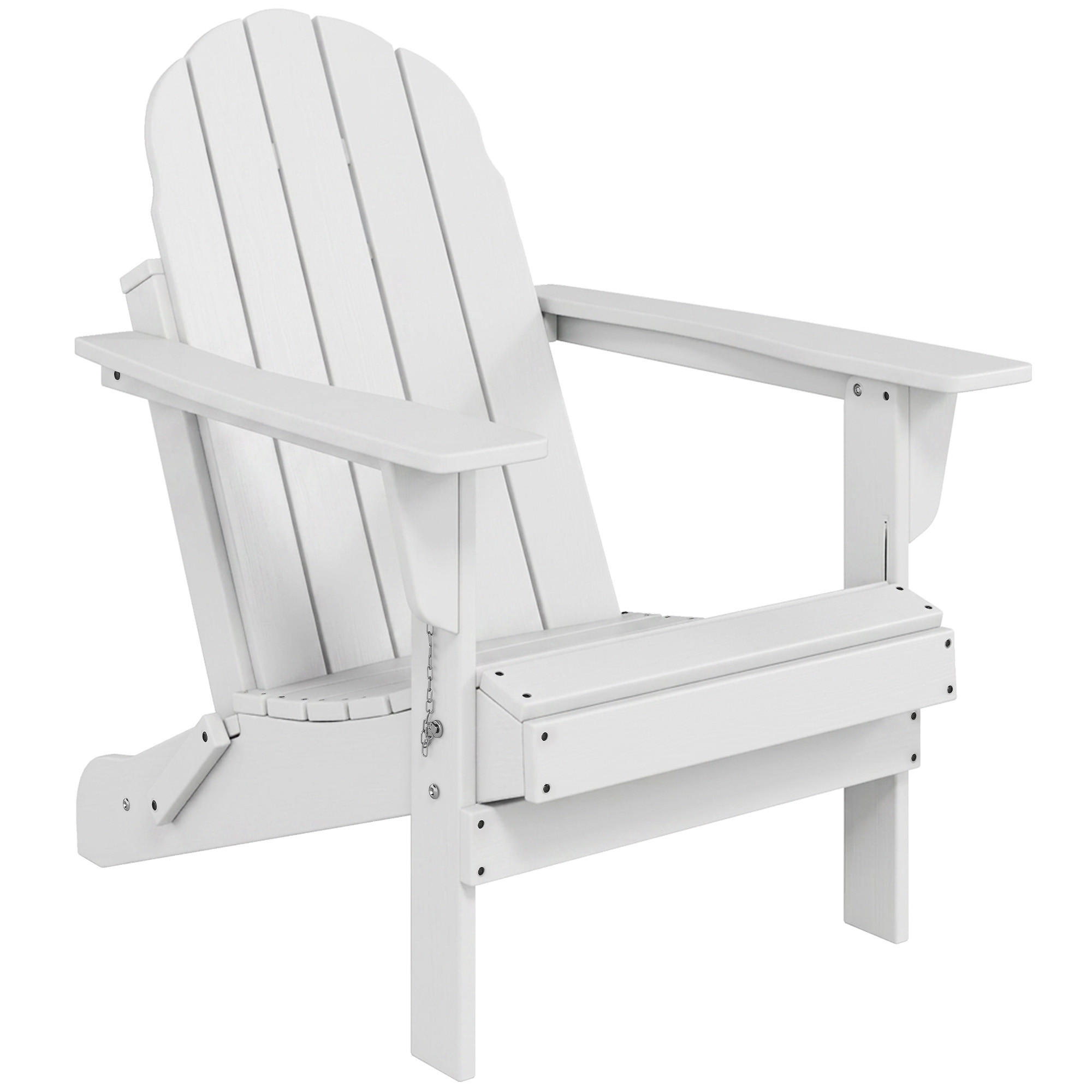 ADIRONDACK Gartenstuhl, faltbar Gartensessel, Gartenmöbel, Balkonstuhl, Kunststoff, Weiß - Weiß, Kunststoff (82/88/73cm) - Outsunny