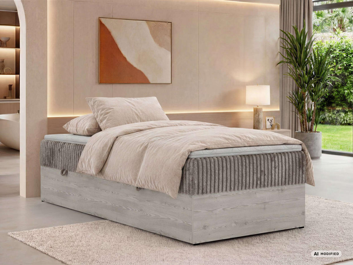 BOXBETT NORDIC ZERO 90/200 - Hellbraun Cord - Topper Visco - H4 - Hellbraun/Schwarz, Kunststoff/Textil (90/200cm) - MKS