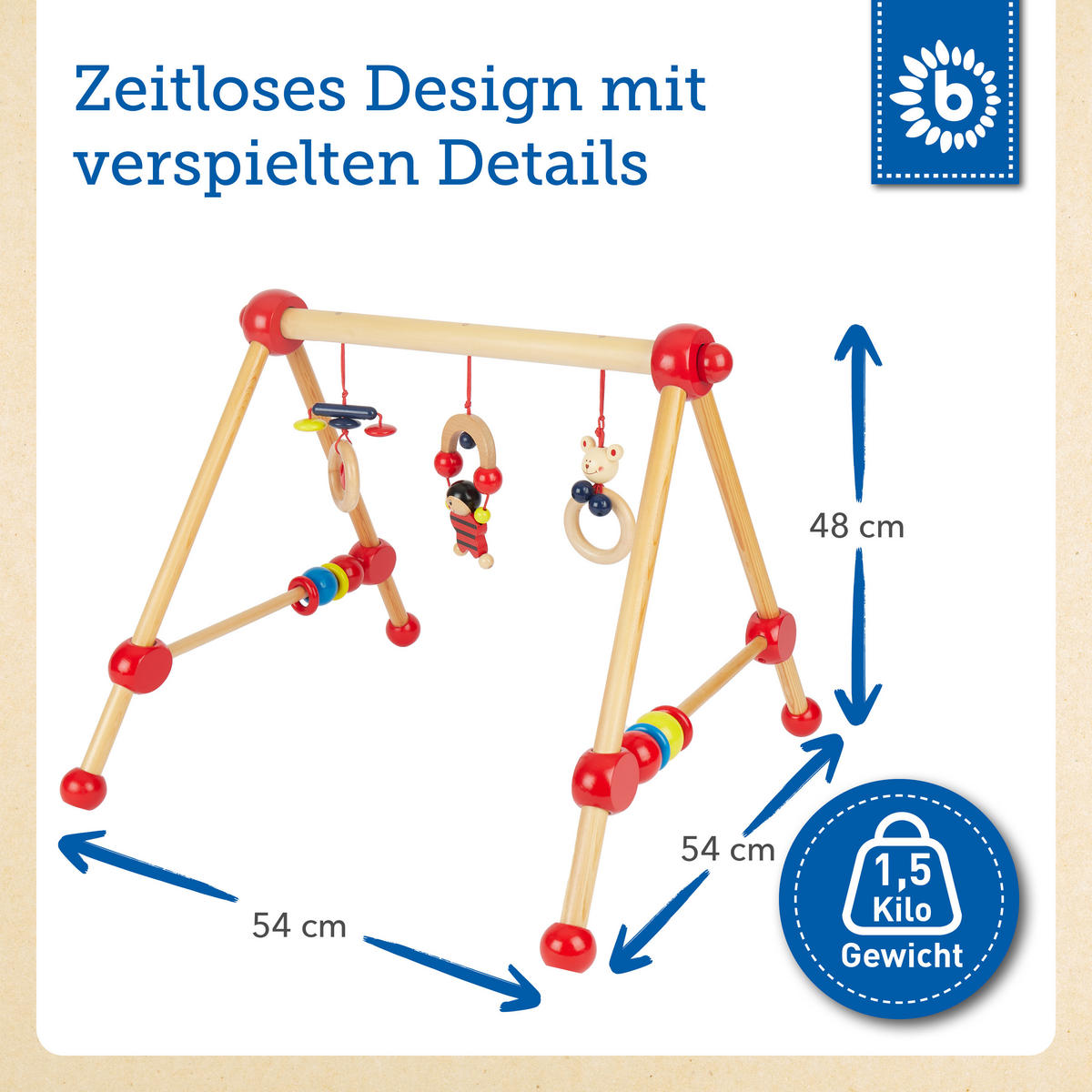SPIELBOGEN aus Holz Babys - Rot, Holz (54/54cm) - Bieco Spielwaren