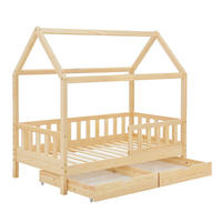 KINDERBETT Marli natur 90x200 cm mit Bettkasten - Naturfarben, Holz (90/200cm) - Juskys