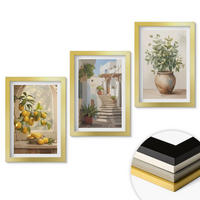 WANDBILDER 3er Set - 20x30 cm Goldrahmen - Zitronen in einer Pflanzenvase - Goldfarben, Kunststoff (20/30cm) - ArtPrintCave