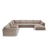 PANORAMASOFA links Kaelle aus Samt cappuccino 8 Sitzplätze - Cappuccino, Textil (284/85/384cm) - Micadoni