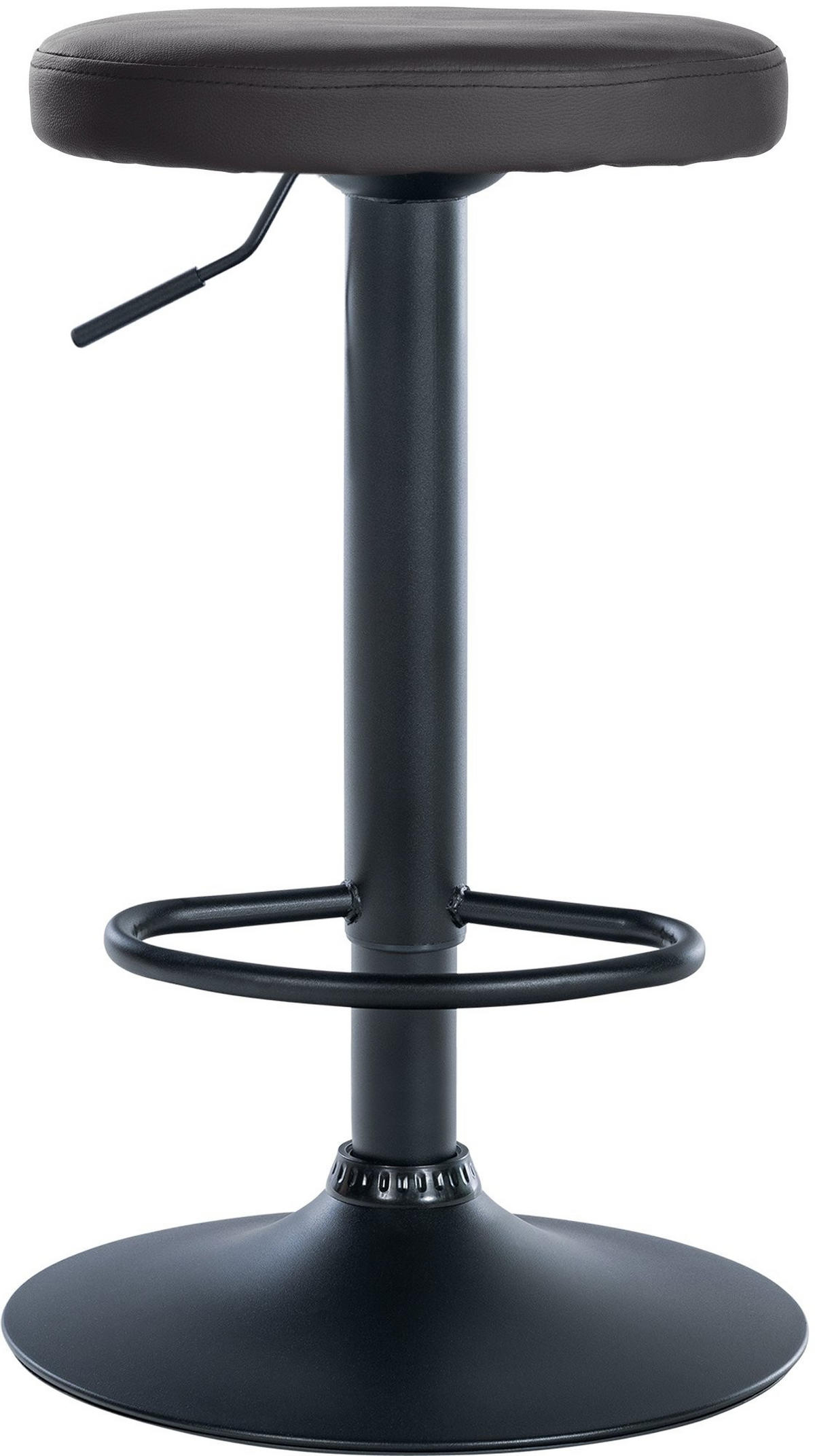 BARHOCKER Ponte 60-81 cm Schwarz Kunstleder - Schwarz, Leder (38.5/60/38.5cm) - furnicato