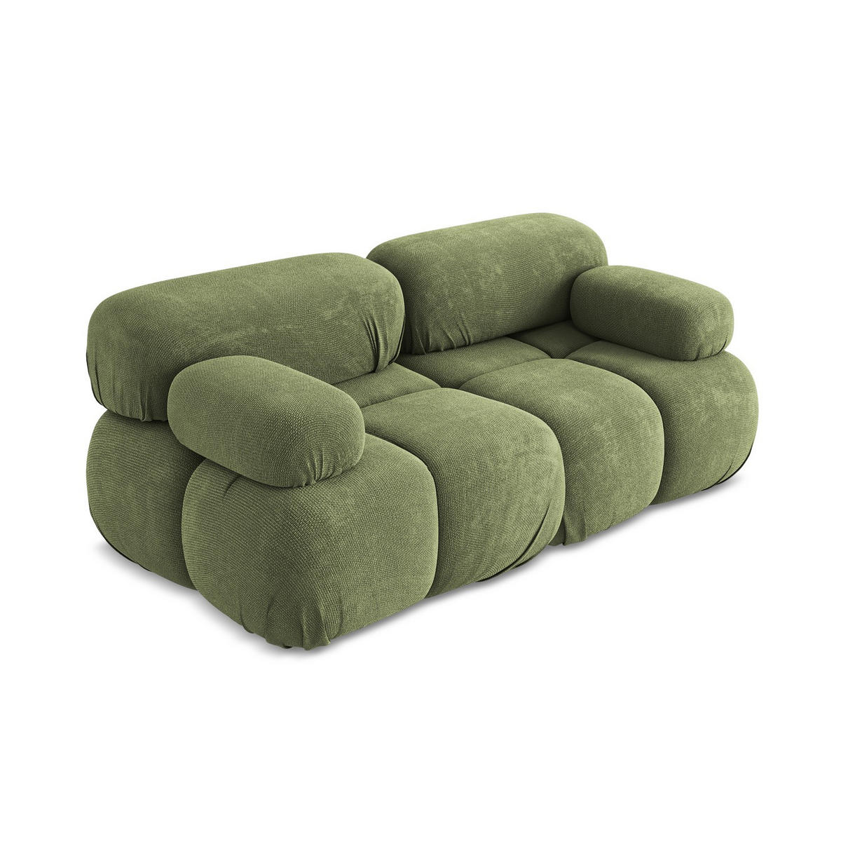 2-SITZER-SOFA Chenille Stoff Grün - Schwarz/Grau, Kunststoff/Textil (190/70/96cm) - LaMiaSofa