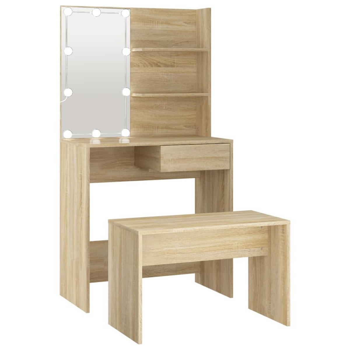 SCHMINKTISCH Dillard 74.5/40/141 cm - Braun, Holzwerkstoff (74.5/141/40cm) - Nettlife