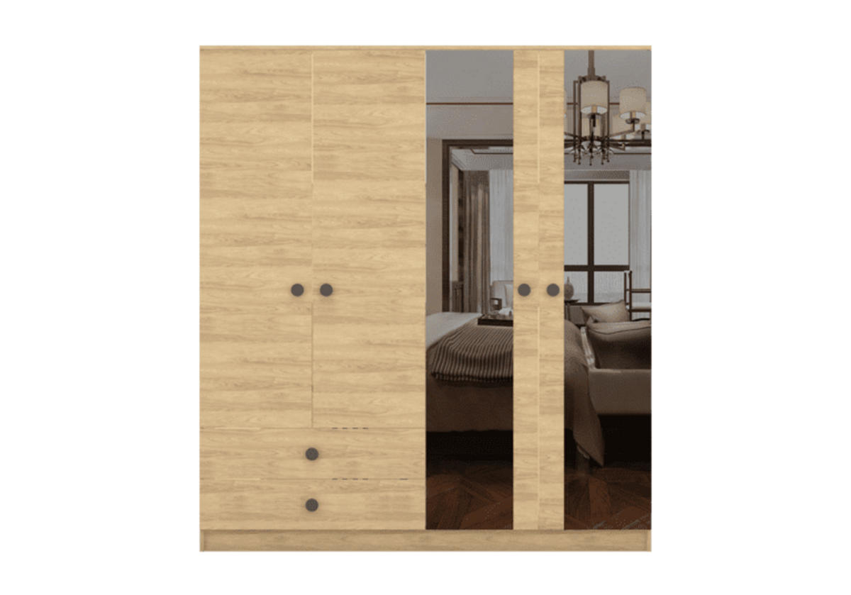 DREHTÜRENSCHRANK - Schrank LAUX 180 - Eichefarben, Holzwerkstoff (180/205/52.2cm) - Möblo