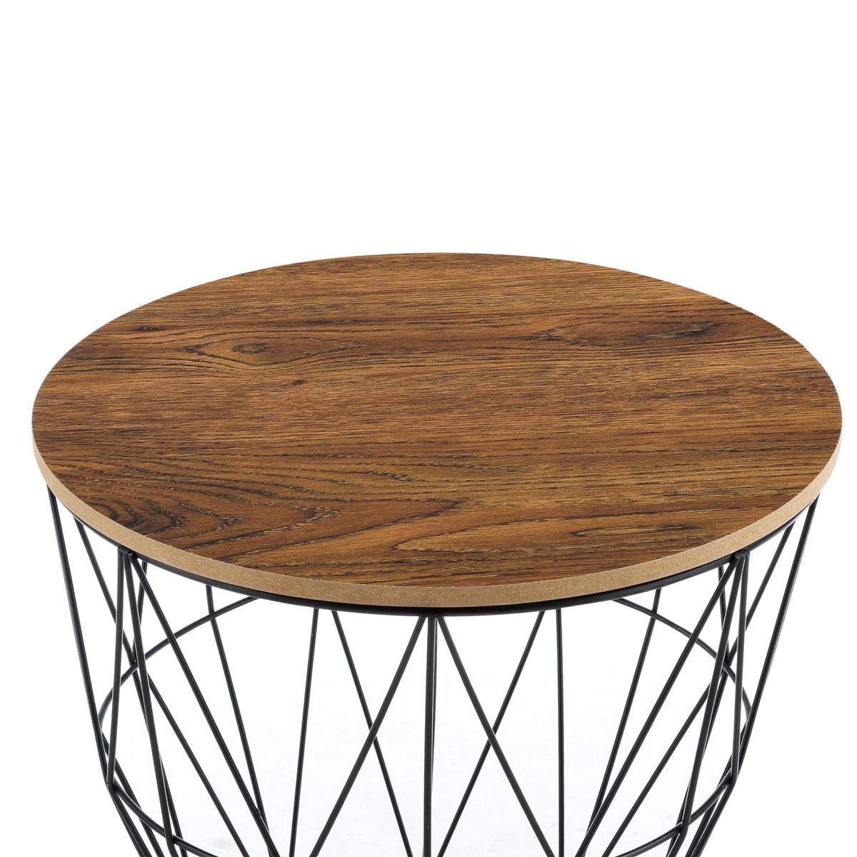 BEISTELLTISCH Padua 3er-Set - Alteiche, Metall (30/30/25cm) - [en.casa]