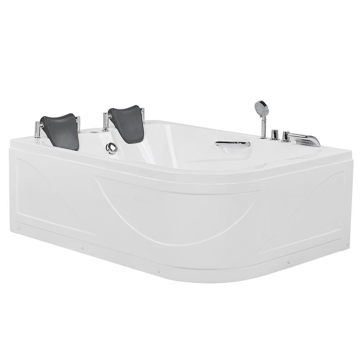 WHIRLPOOL BADEWANNE mit LED 119x170x59 cm weiß Bayamo - Weiß, Kunststoff (119/59/170cm) - Beliani