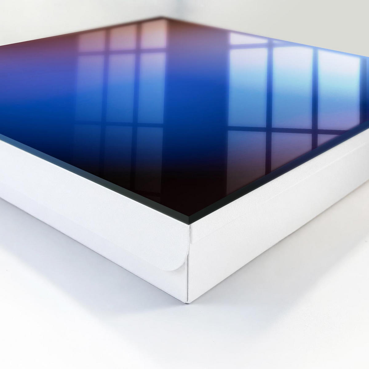 SCHLÜSSELBOX Weiß 30x30 cm – Türöffnung nach rechts - Farbenfrohe Abstraktion - Blau, Metall (30/30/5cm) - TULUP