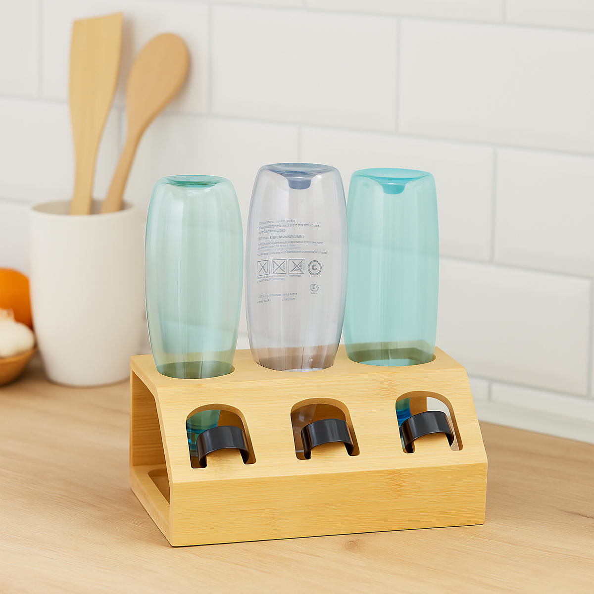 DRŽIAK na fľaše - svetlohnedá, drevo (30/13/17.5cm) - Relaxdays