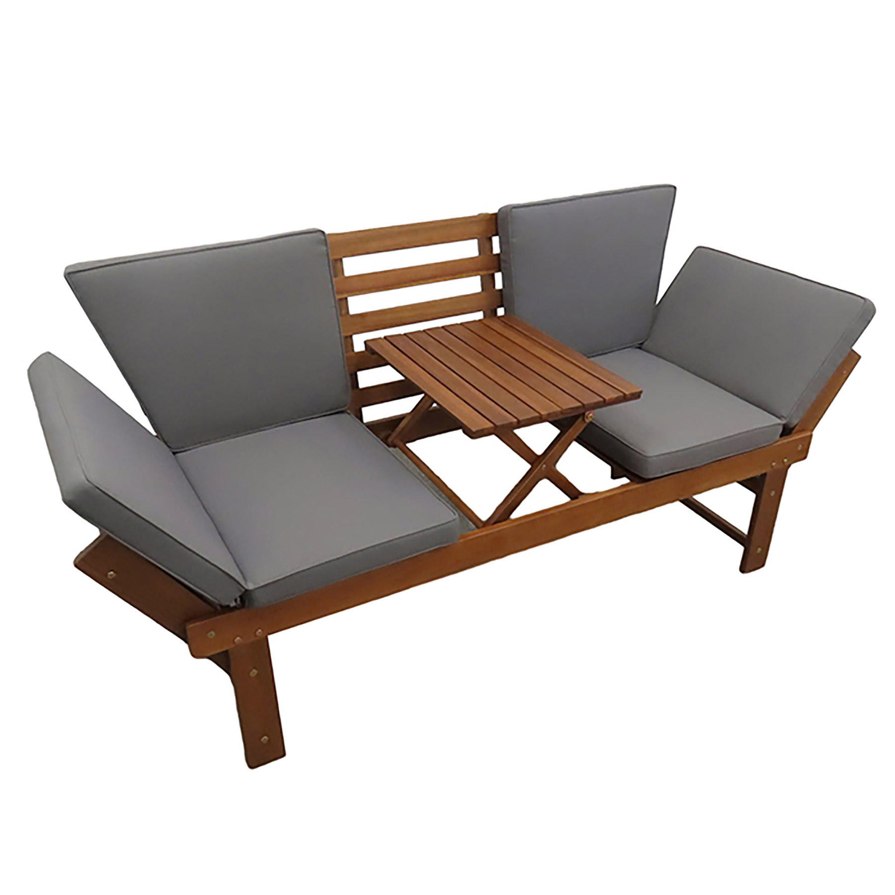 SITZBANK MODULAR Akazie Natur 200 cm - Braun/Grau, Holz (190/87/70cm) - riess-ambiente