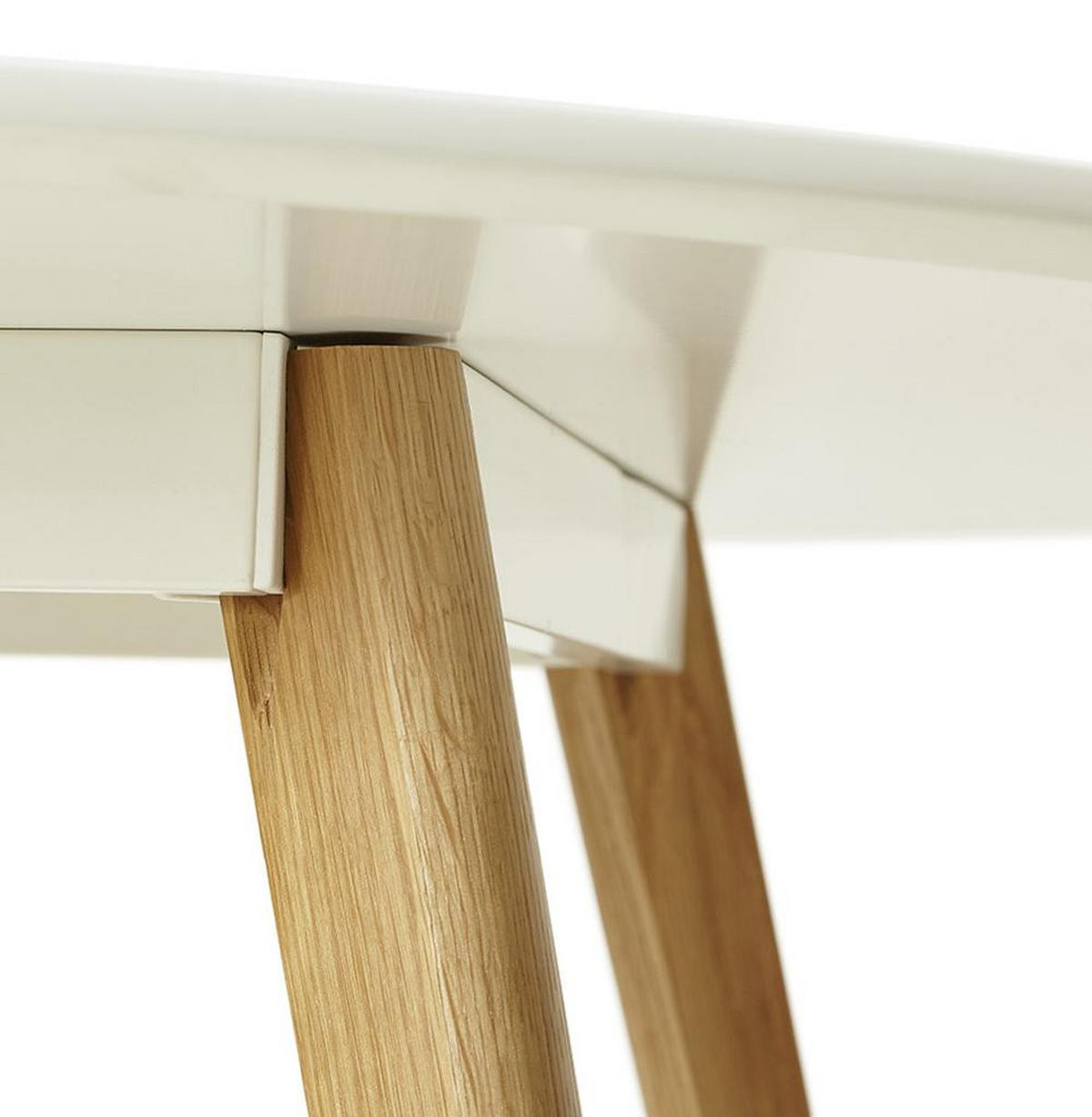 ESSTISCH Rund Holz Skandi-Stil JAXENA, Weiß 120x120x75 cm - Beige/Weiß, Eichenholz/Holz (120/120/75cm) - KADIMA DESIGN