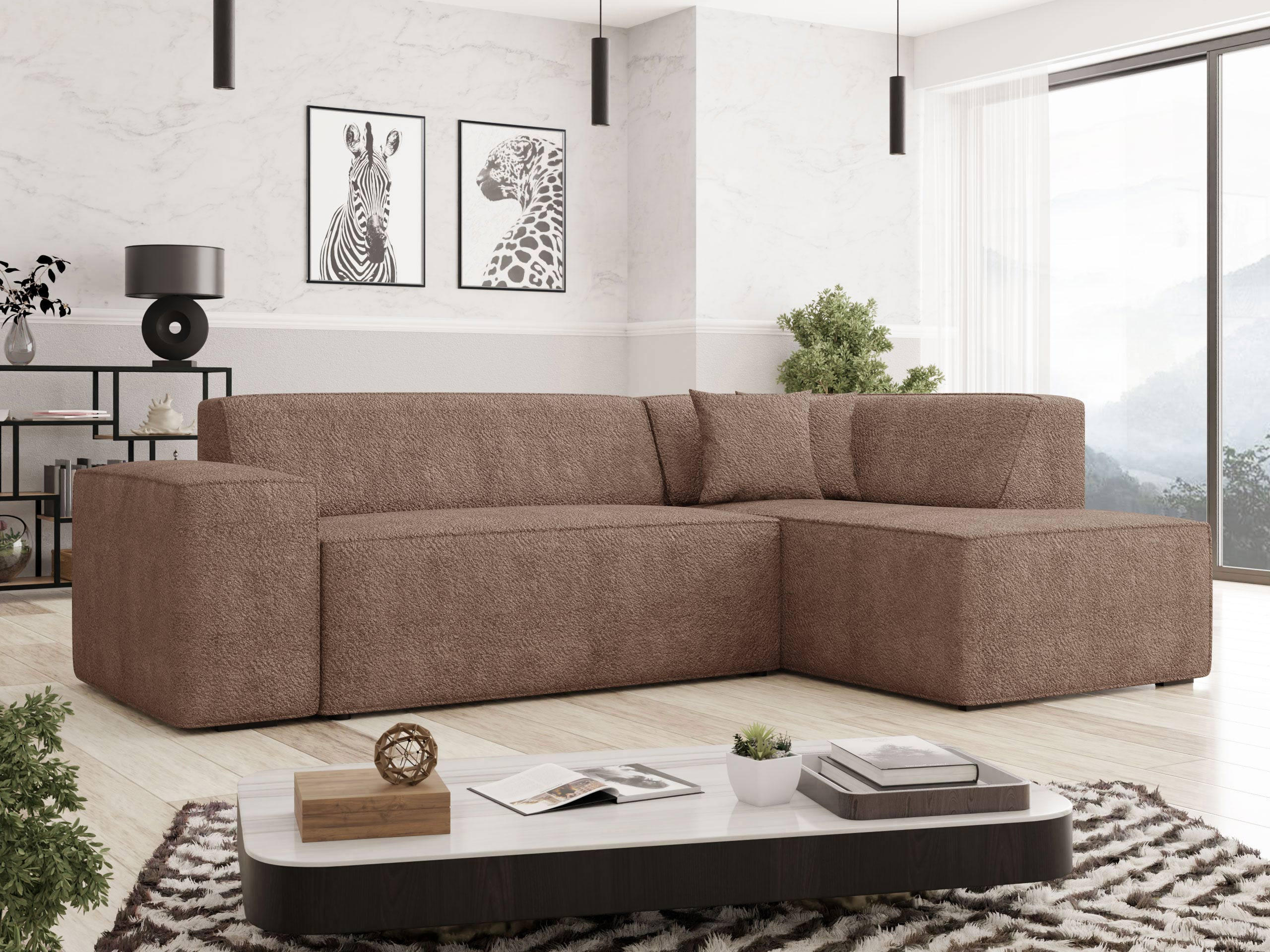 ECKSOFA Lordin, Seite: Rechts - Hellbraun, Holz/Textil (267/205cm) - MIRJAN24
