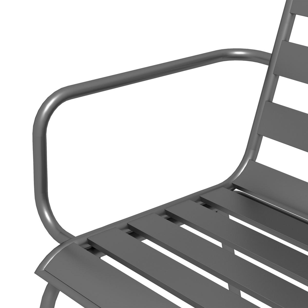 GARTENTISCHGRUPPE DE-18092 7-teilig, stapelbar Dunkelgrau - Grau, Metall - ComfortXL