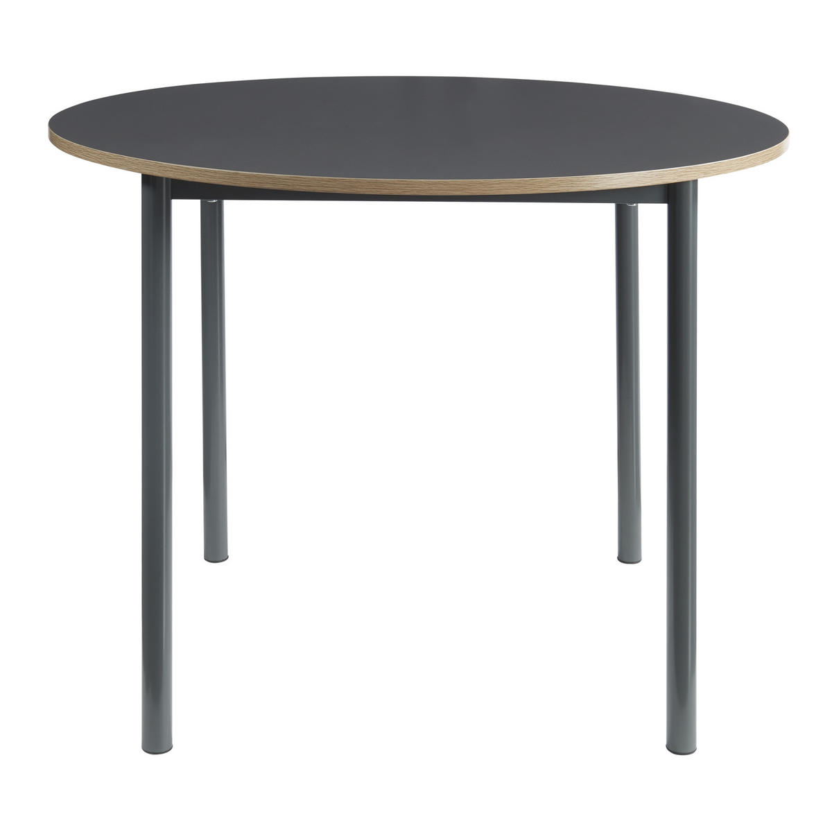 ESSTISCH Lindesberg - Schwarz/Grau, Holzwerkstoff/Metall (100/100/75cm) - [en.casa]