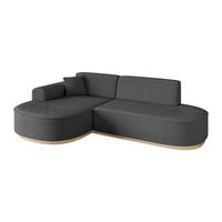 ECKSOFA Ottomane Links MARI-L1-v1 - 243x171x83 cm Grau Bouclé - Grau, Holzwerkstoff/Textil (243/171cm) - ALTDECOR
