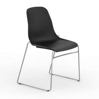 BESUCHERSTUHL V1803 Kunststoff Hartschale Schwarz - ergonomisch, 120 kg belastbar - Schwarz, Kunststoff/Metall (53/82/51cm) - Versee