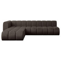 ECKSOFA modulares Sofa Darnel-L2 - 296x177x70 cm Braun - Braun, Holzwerkstoff/Textil (296/177cm) - ALTDECOR