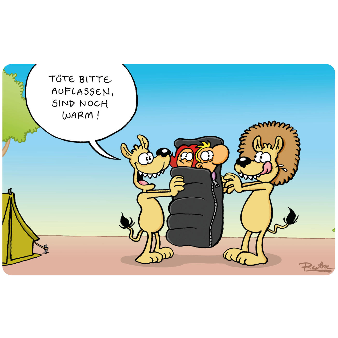 BRETTCHEN Ralph Ruthe Tüte bitte auflassen Mehrfarbig 14,5 x 23,5 cm - Multicolor, Kunststoff (14.5/23.5cm) - United Labels