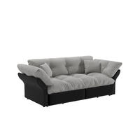 SCHLAFSOFA aus Velours im Tufting-Design, 3-in-1 Funktion und Queen-Size Bett - Ljusgrå, Textil (190/91/85cm) - Urban Meuble