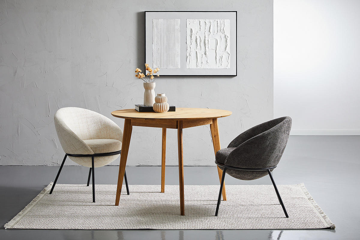 MASSIVER ESSTISCH - Eiche massiv - Braun, Holz (100/100/76cm) - home24