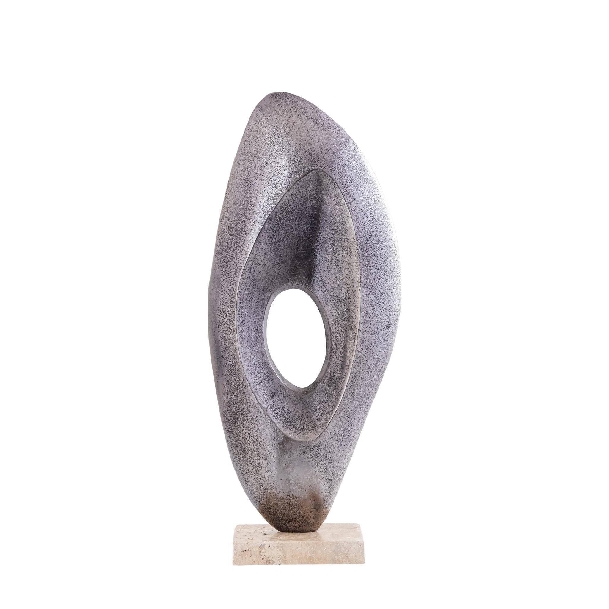 SKULPTUR Kellaine Silber 19/10/46cm - Silberfarben, Metall (10/46/19cm) - PTMD Collection