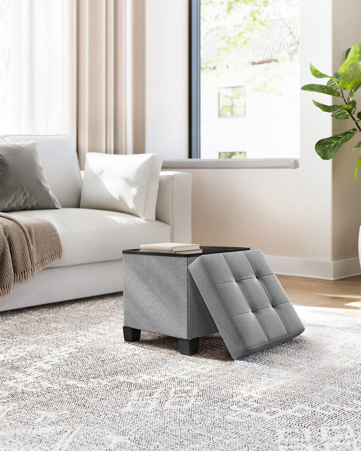 SITZBOX Hellgrau 38x38 cm Zusammenklappbar - Grau, Metall (38/40/38cm)