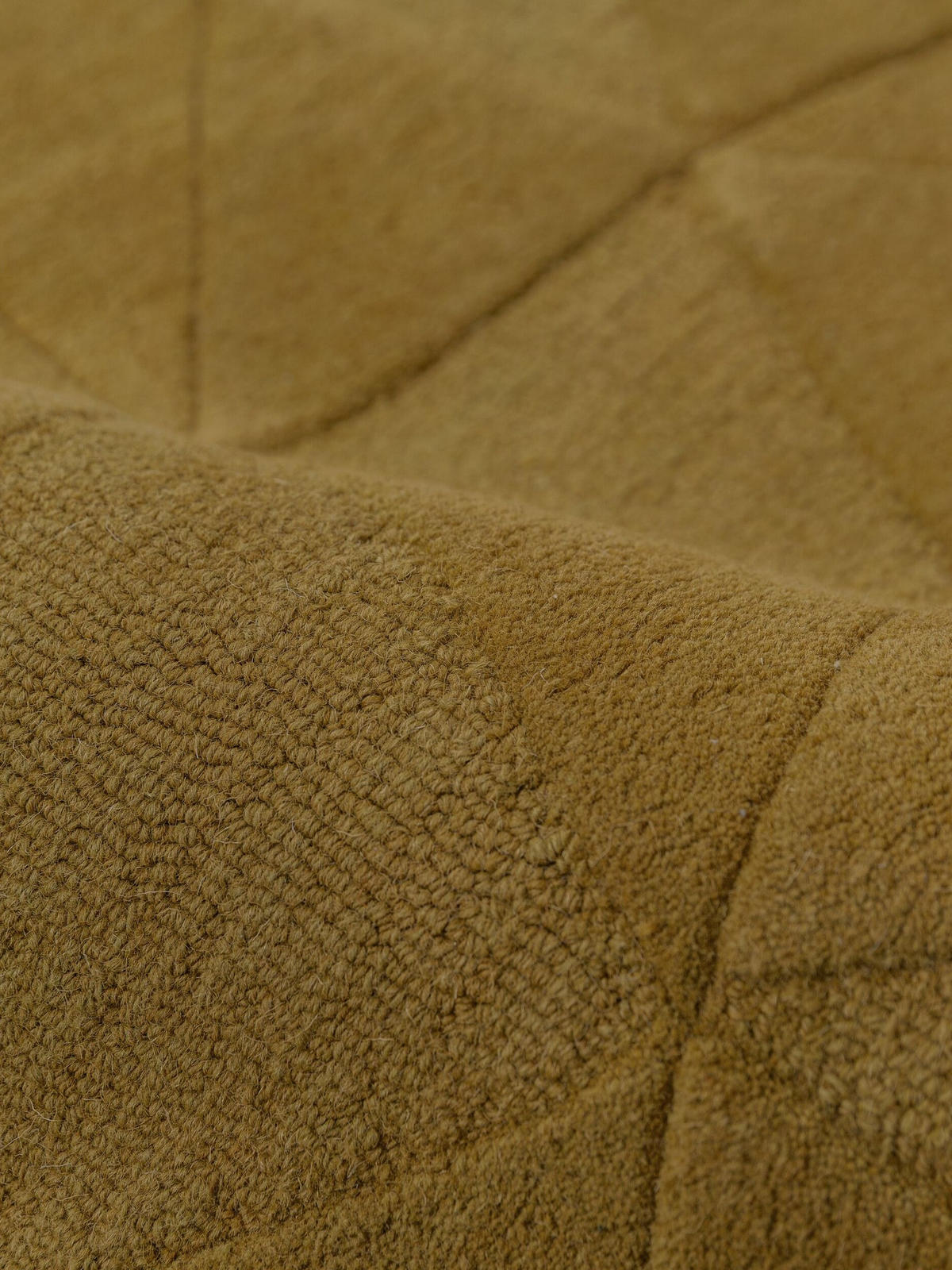 TEPPICH aus Wolle, handgetuftet, DEBEN, in Ocker, Splitterformen, Ø 160 cm - Gelb, Textil (160/160cm) - KADIMA DESIGN