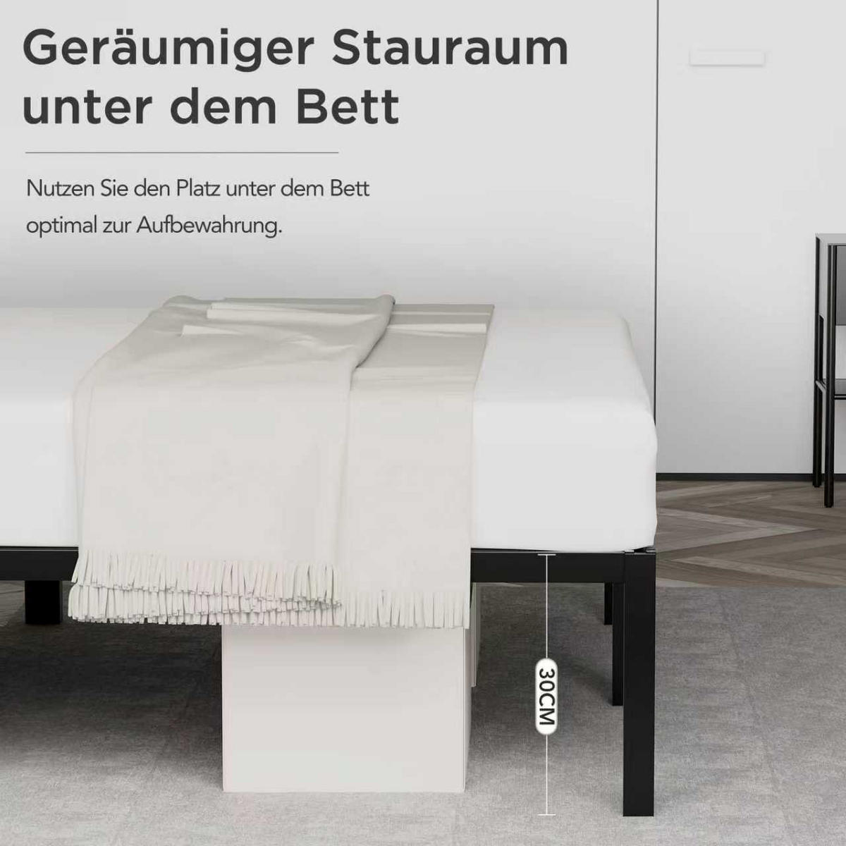 METALLBETT 140x200 cm - Schwarz, Metall (140/200cm) - HOMAVO