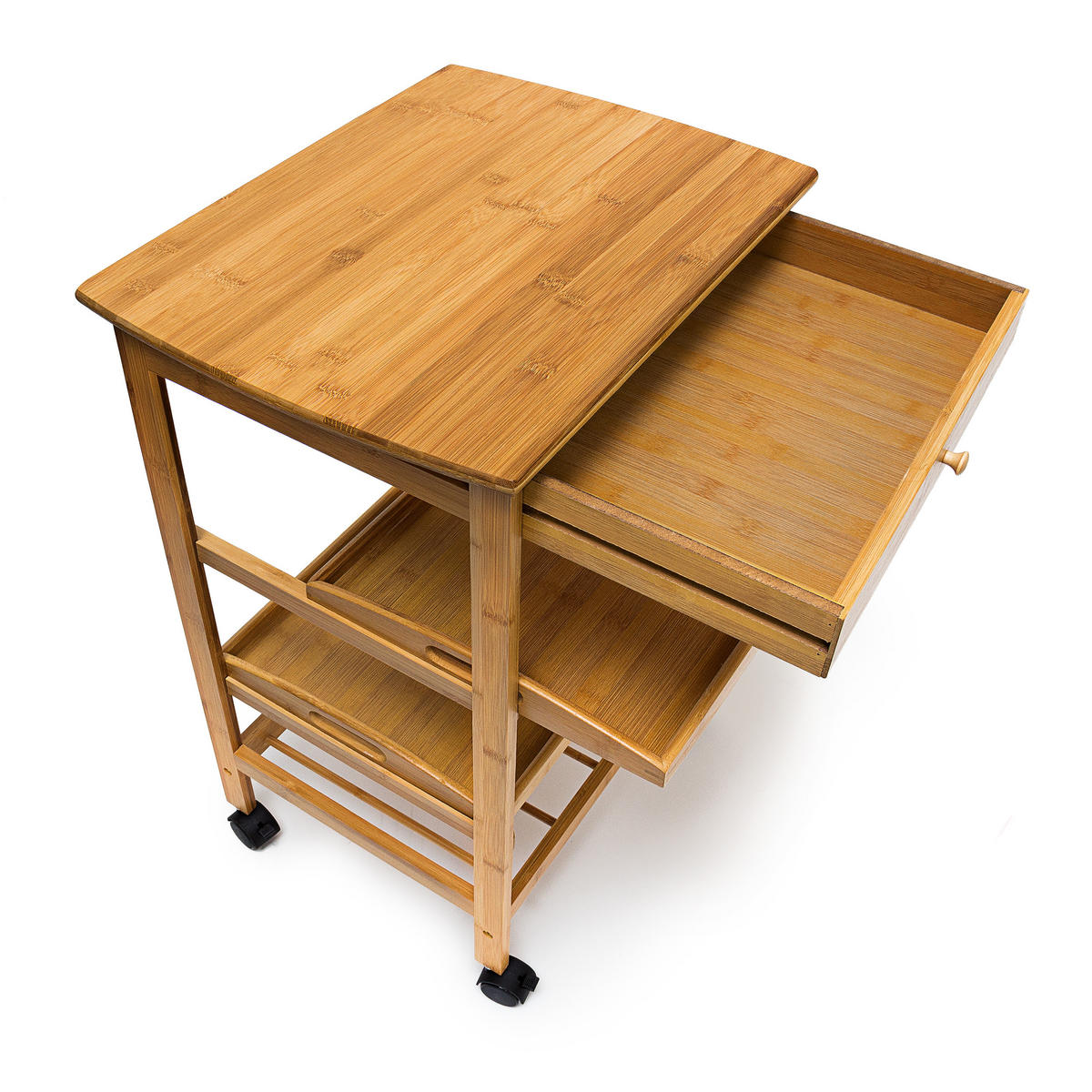 KÜCHENROLLWAGEN - Hellbraun, Holz/Holzwerkstoff (37/80/50cm) - Relaxdays