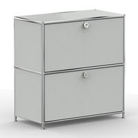 AKTENSCHRANK, 2 Schubladen & Schloss, Breite 77 cm, Lichtgrau - Chromfarben/Silberfarben, Metall (40/80.5/77.2cm) - Versee
