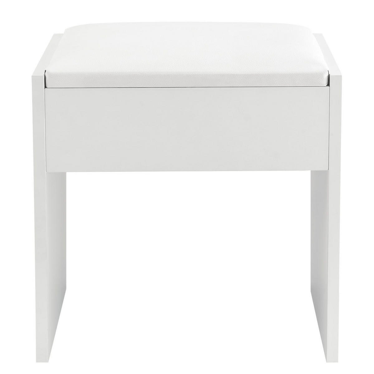 HOCKER Melly weiß mit Sitzkissen ideal für Schminktisch - Weiß, Textil (40/43/30cm) - Juskys