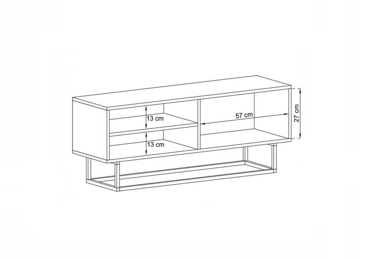 TV-SCHRANK Enjoy Graphit matt mit Metallrahmen Schublade 120 cm - Schwarz/Grau, Holzwerkstoff/Metall (120/46/35cm) - Meble Lindner