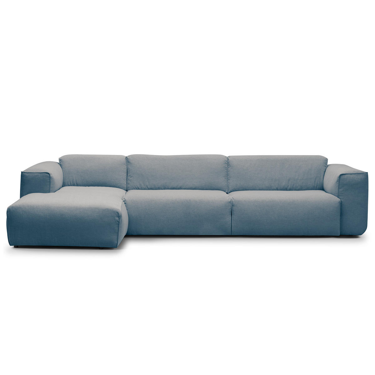 3-SITZER ECKSOFA mit Longchair - Blau/Schwarz, Kunststoff/Textil (317/173cm) - home24