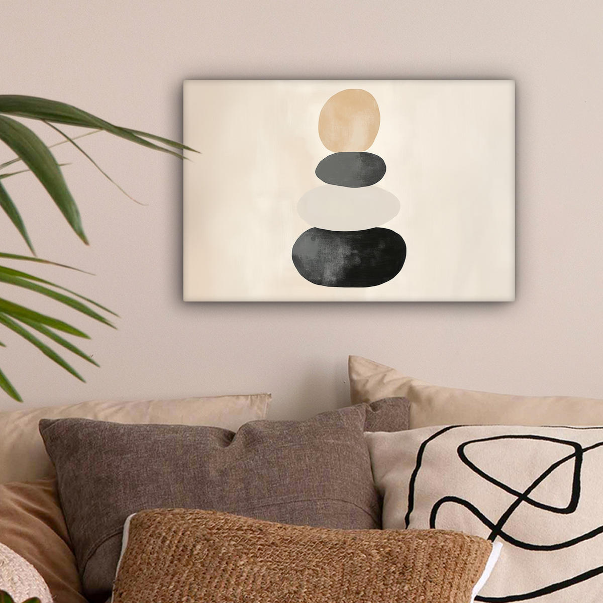 LEINWANDBILD Japandi - Wabi sabi - Beige 30x20 cm - Taupe, Textil (30/20cm) - MuchoWow